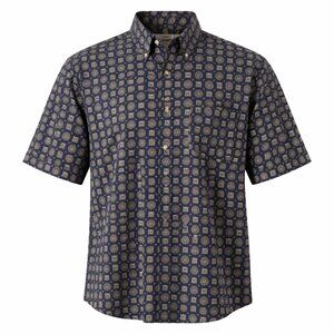 ⭐ NAK Men’s Cotton Short Sleeve Button Down Shirt Geometric Print